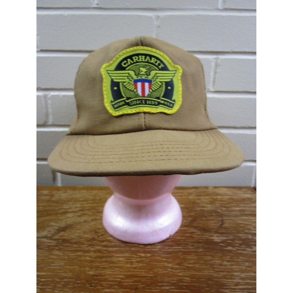 VTG 1989 Carhartt Centennial Snapback Hat Cap Eagle Patch Mesh Trucker Hat USA